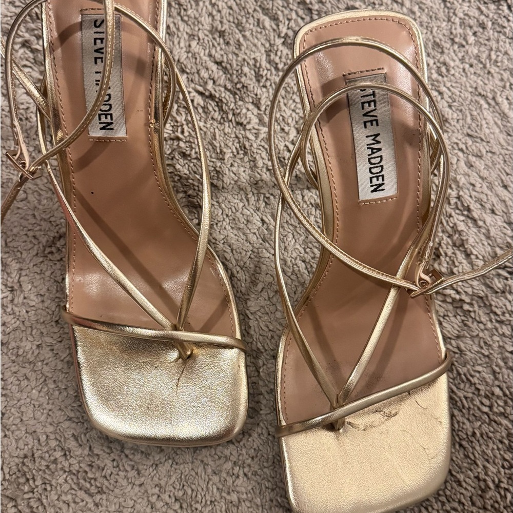 Steve Madden Metallic Gold Strappy Heels